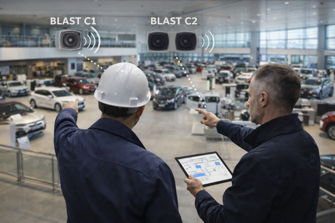 Comment dimensionner un canon à son Blast pour un entrepôt ou un magasin ?