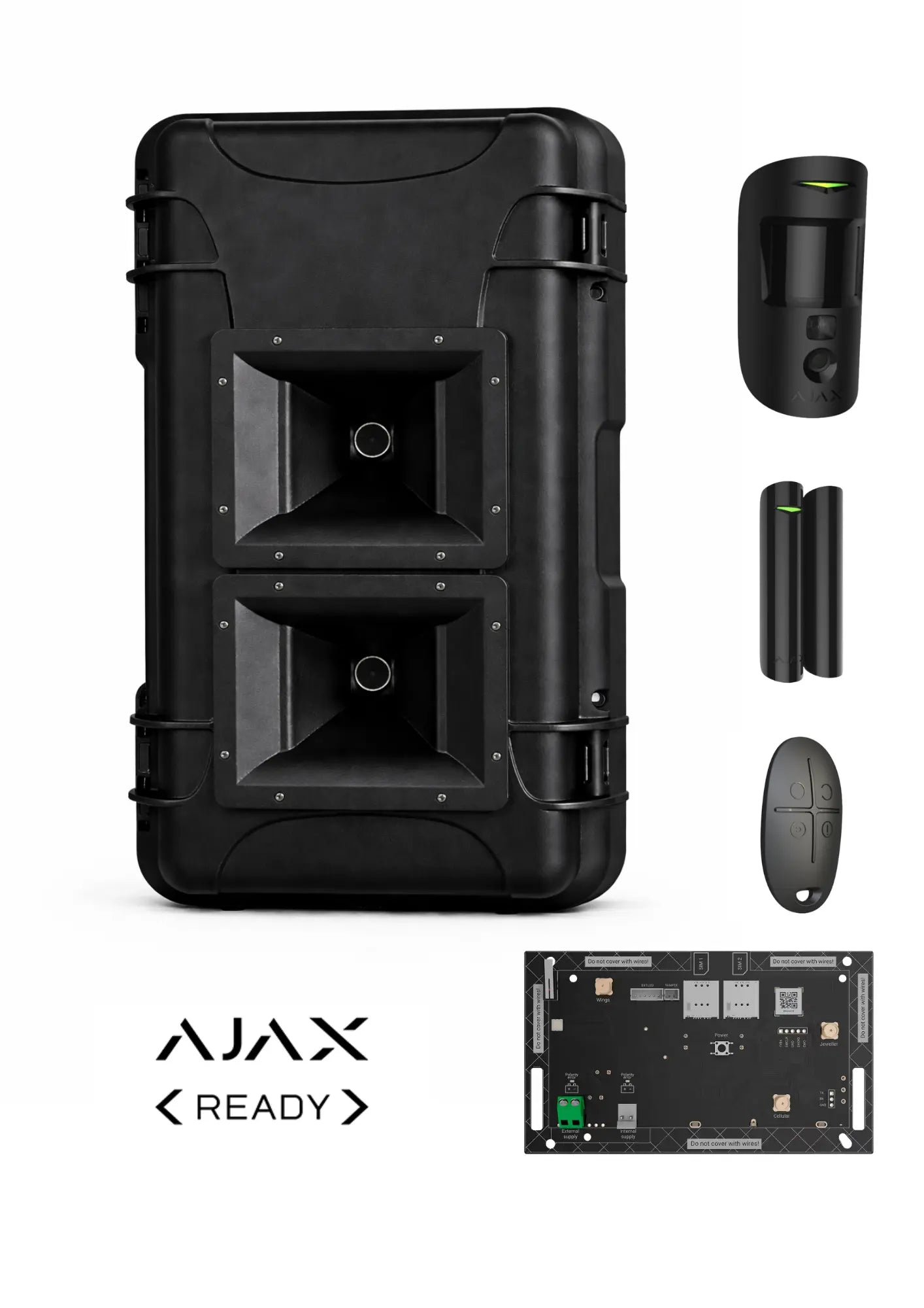 Alarme avec canon à son anti-intrusion 133 dB AJAX ready – Blast V2 avec HUB BP AJAX centrale alarme + canon seul - mensualité LOA Qualiforce - canon à son anti-intrusion