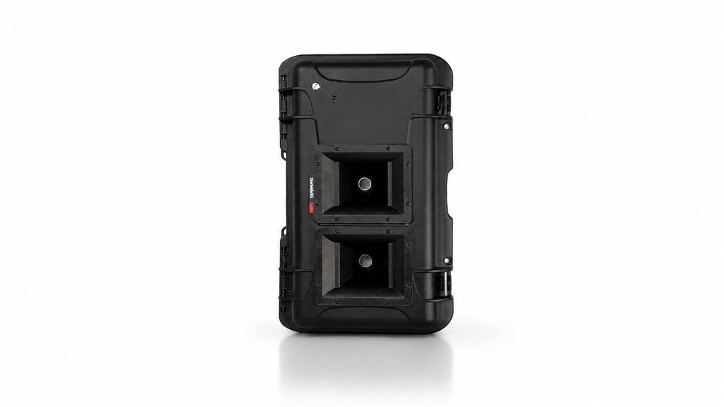 Canon à son anti-intrusion 133 dB à 1 m nomade – Blast V2 compatible alarme via liaison BUS, relais radio ou contact sec - jet de gaz lacrymogène en option