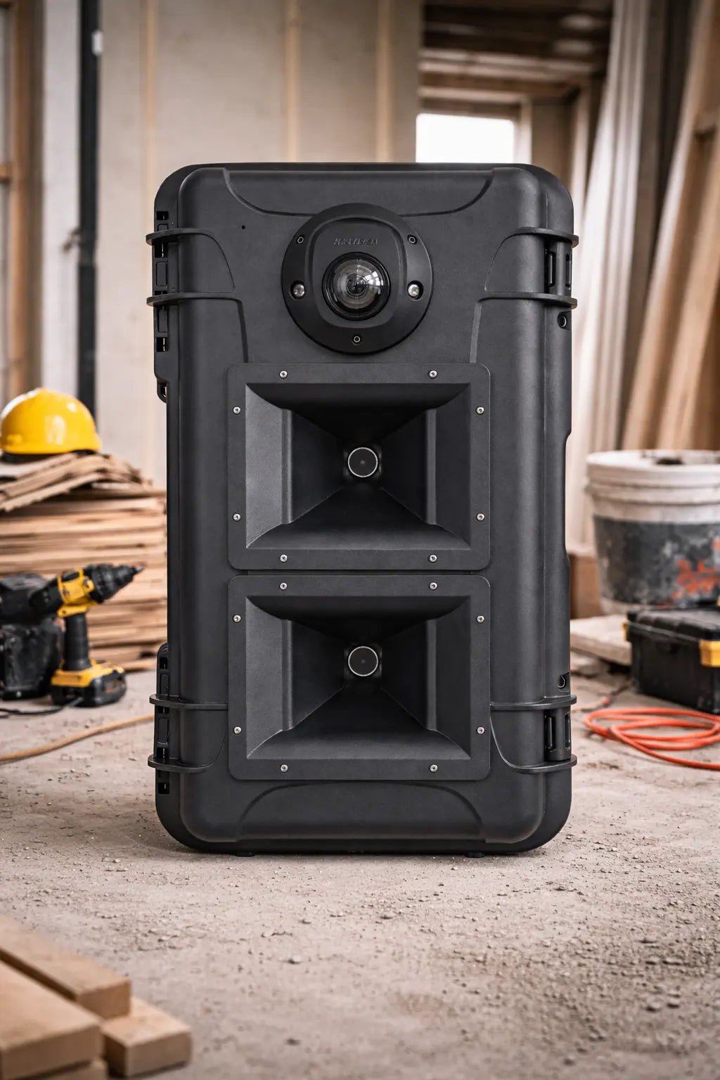 Canon à son anti-intrusion 133 dB nomade avec caméra & module GSM 4G – Blast V2 - pour protection des chantiers - mensualité LOA Qualiforce - canon à son anti-intrusion