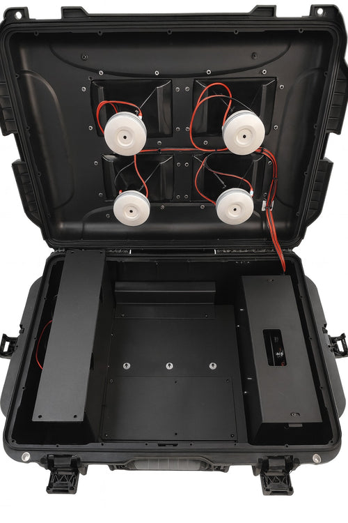 Canon à son anti-intrusion format nomade 136 Db Blast Qualiforce avec centrale Ajax fibra et diffuseur de gaz CS intégré pour protection chantier - tarif TTC LOA 60 mois