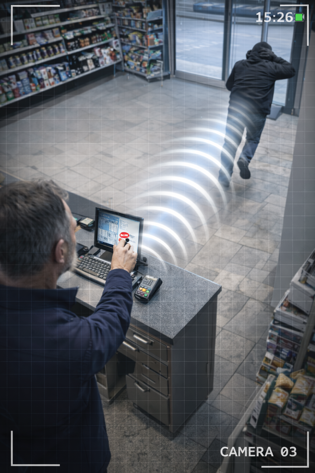 Canon à son alarme anti-intrusion maison 129 dB autonome Blast C1 fixe avec caméra